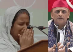 अखिलेश के सामने फूट-फूटकर रोई महिला, बोली- नवंबर में बेटी की शादी है, रात डेढ़ बजे घर पर चला बुलडोजर